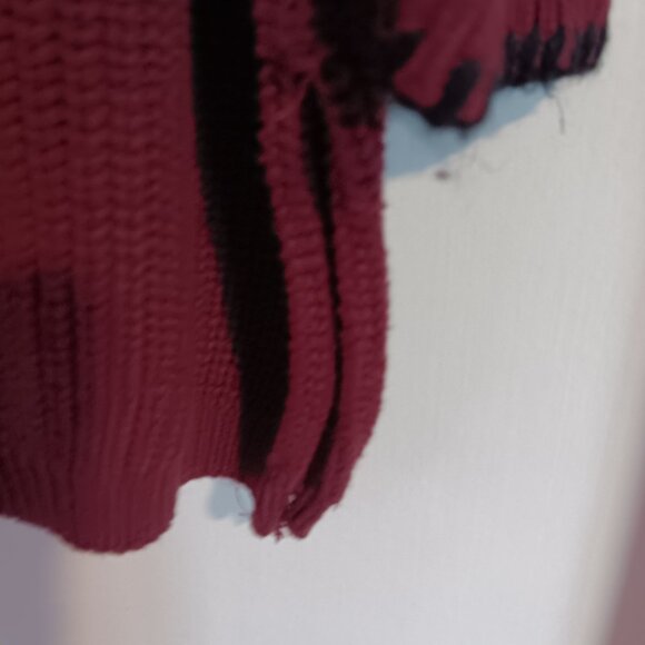 Women's Hanes Signature Vintage  Burgundy  XL / 1X  V Neck Sweater - Picture 4 of 6